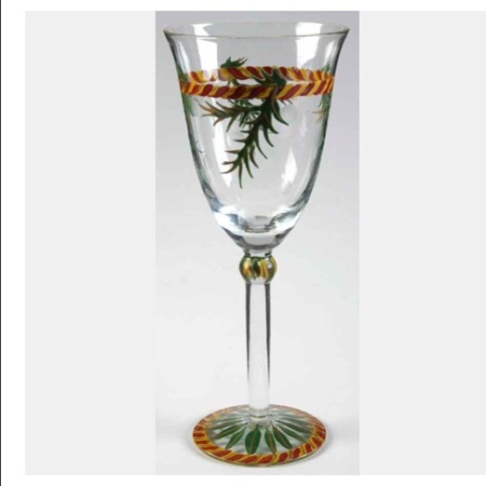 RETRIED set of 9 Southern Living at Home Gail Pittman hand painted wine glasses